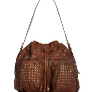 Frye Brooke studded drawstring leather purse